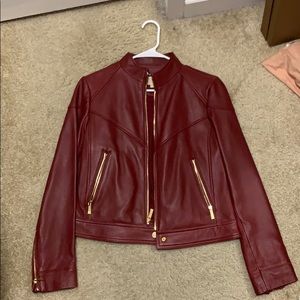 Brandnew Michael Kors Mk leather jacket bike red M